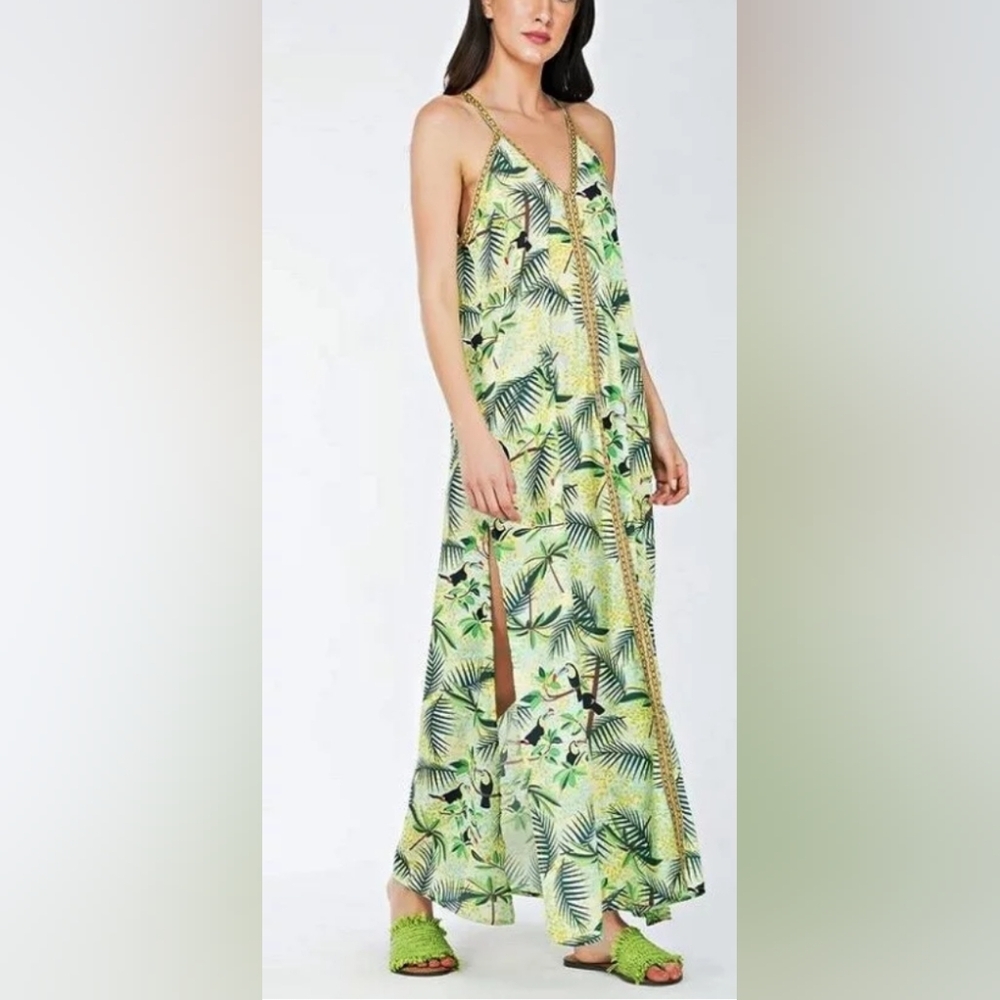 America & Beyond hand printed Toucans Dress Cover up